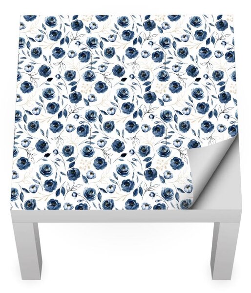 IKEA LACK asztal bútormatrica - kék pasztell rózsák