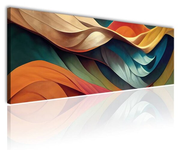 70x40 cm - Különleges színes absztrakt hullámok vászonkép
