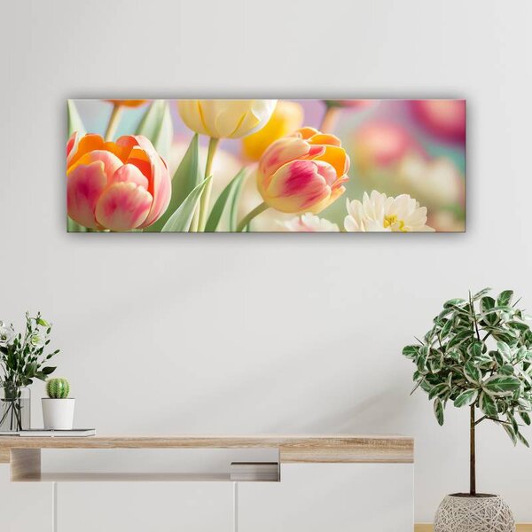 70x40 cm - Színes holland tulipánok vászonkép