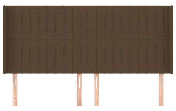 VidaXL sötétbarna szövet fejtámla szárnyakkal 203x16x118/128 cm
