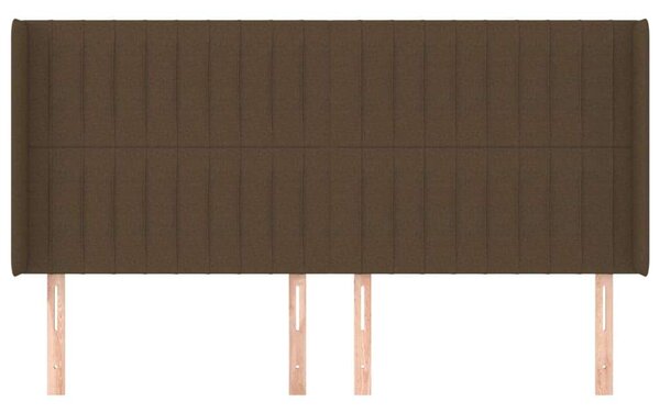 VidaXL sötétbarna szövet fejtámla szárnyakkal 203x16x118/128 cm