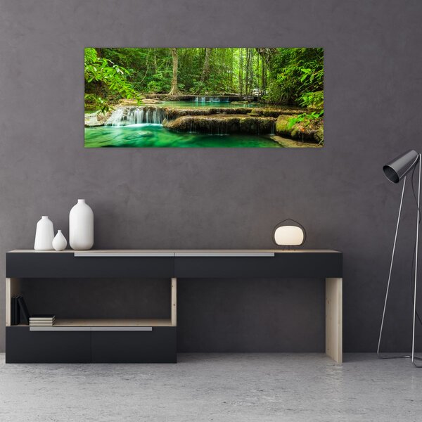 Kép - Zöld vízesés (120x50 cm)