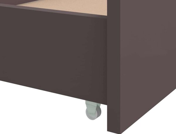 VidaXL sötétbarna tömör fenyőfa ágykeret fiókkal 90 x 200 cm