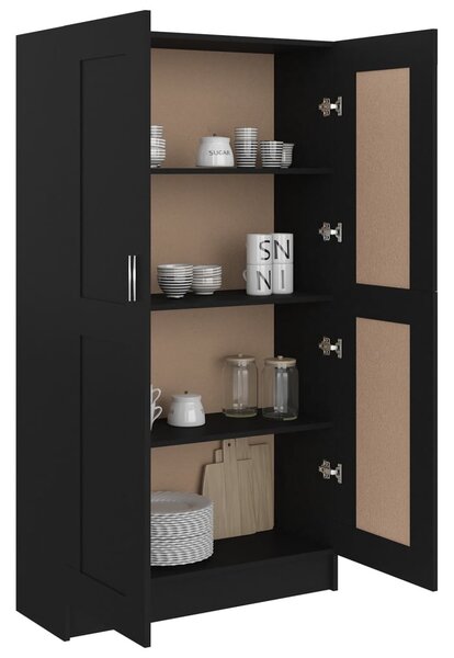 Fekete szerelt fa könyvszekrény 82,5 x 30,5 x 150 cm