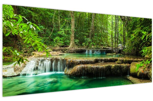 Kép - Zöld vízesés (120x50 cm)
