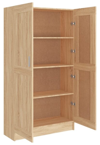 Sonoma tölgy színű szerelt fa könyvszekrény 82,5x30,5x150 cm