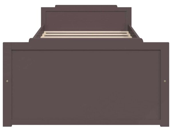 VidaXL sötétbarna tömör fenyőfa ágykeret fiókkal 90 x 200 cm