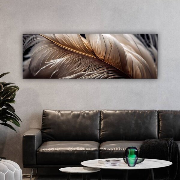 70x40 cm - Barna - bézs tollpihe vászonkép