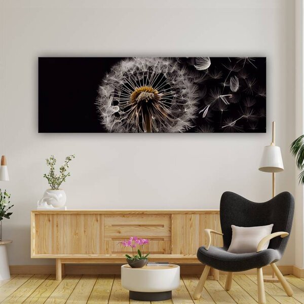 70x40 cm - Pitypang és fekete háttér vászonkép