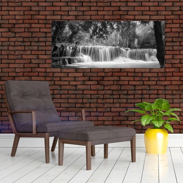 Kép - Fekete-fehér vízesés (120x50 cm)