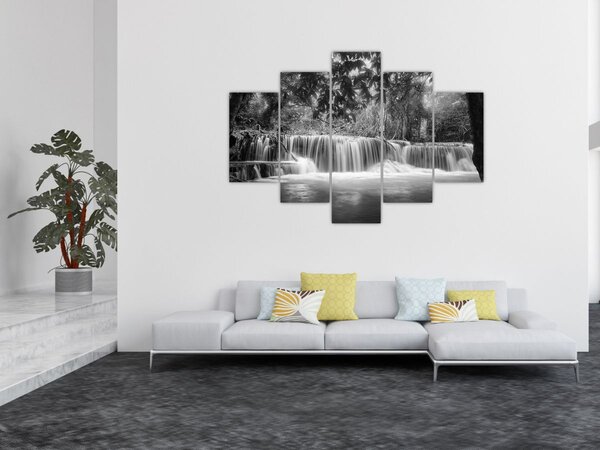 Kép - Fekete-fehér vízesés (150x105 cm)