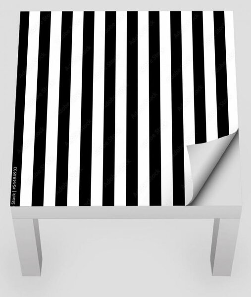 IKEA LACK asztal bútormatrica - fekete fehér függőleges csíkok