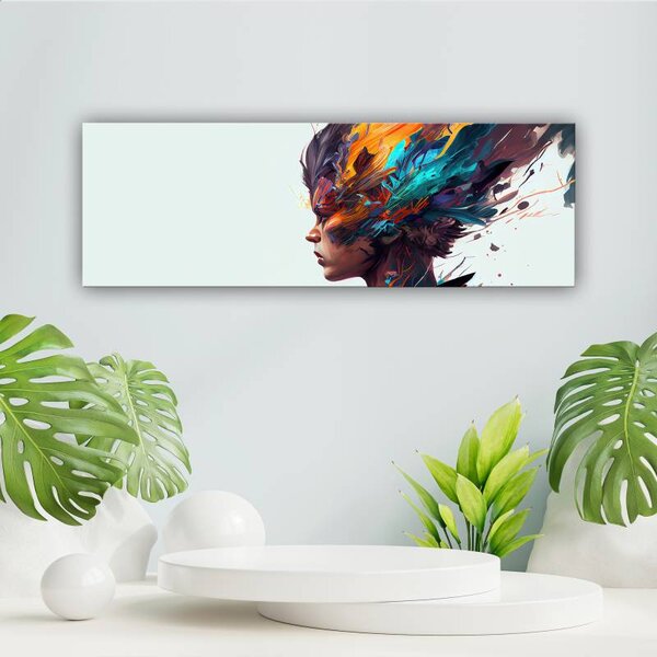 70x40 cm - Absztrakt női profil vászonkép