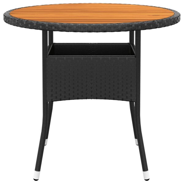 5 részes fekete polyrattan kerti étkezőgarnitúra