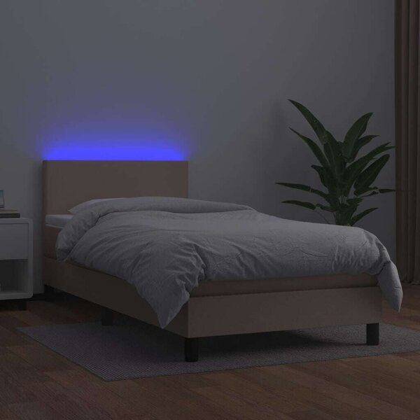 VidaXL LED-es Ágy - Műbőr - 90x200 cm