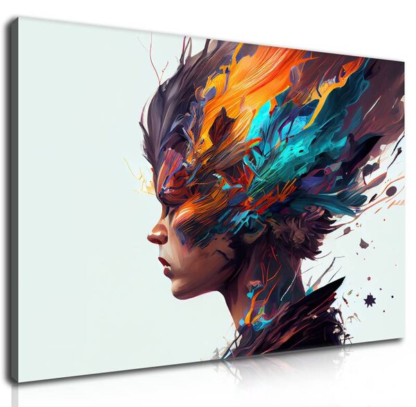 70x40 cm - Absztrakt női profil vászonkép