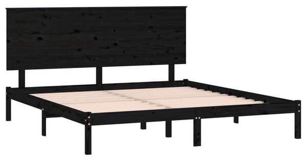 VidaXL Fekete Tömör Fenyőfa Ágykeret - 200x200 cm