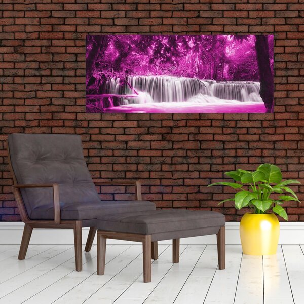 Kép - Vízesés, lila (120x50 cm)