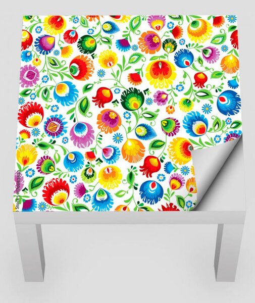IKEA LACK asztal bútormatrica - színes népi virágok