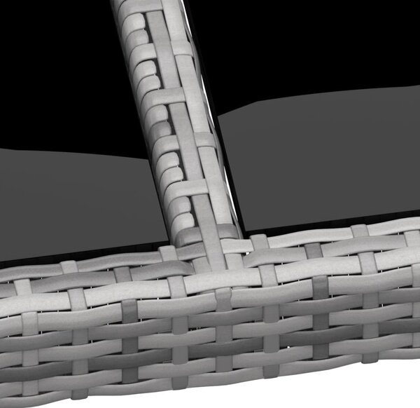11 részes szürke polyrattan kerti étkezőgarnitúra