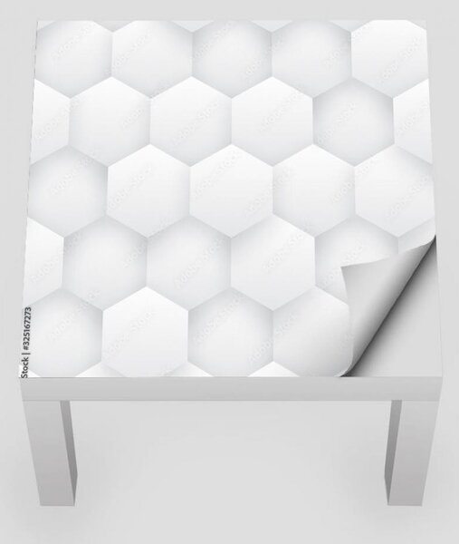 IKEA LACK asztal bútormatrica - fehér 3d-s hexagonok