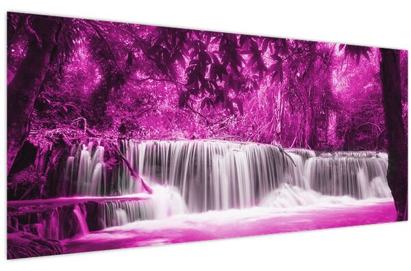 Kép - Vízesés, lila (120x50 cm)