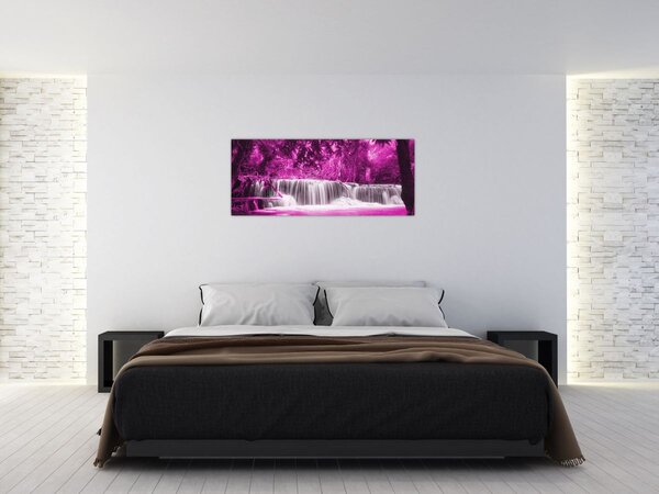 Kép - Vízesés, lila (120x50 cm)