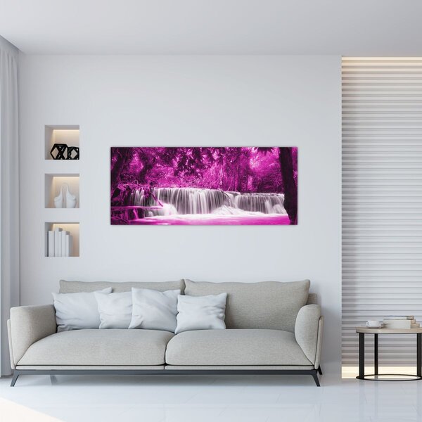 Kép - Vízesés, lila (120x50 cm)
