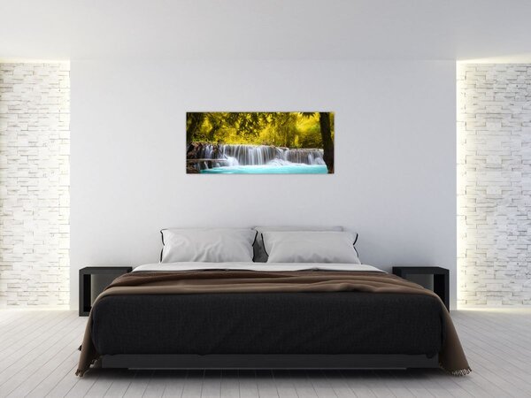 Kép - Vízesés, élénk színekkel (120x50 cm)