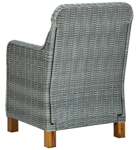 2 db világosszürke polyrattan kerti szék párnával