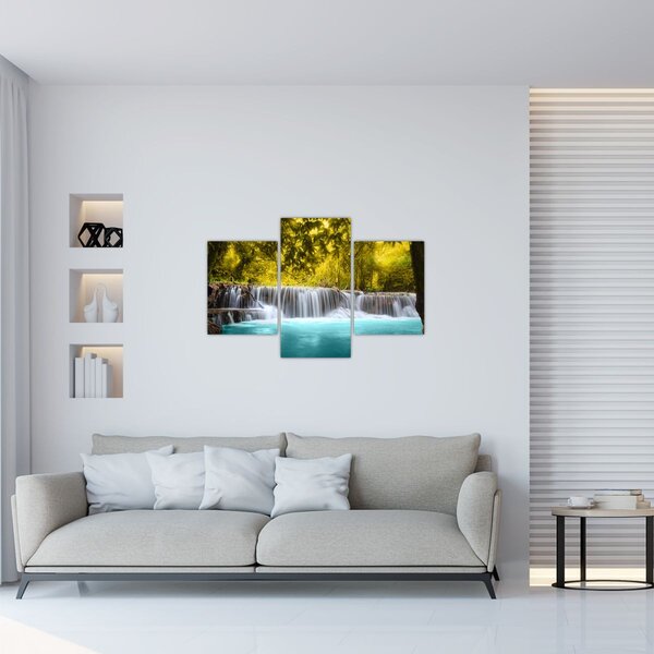 Kép - Vízesés, élénk színekkel (90x60 cm)