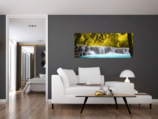 Kép - Vízesés, élénk színekkel (120x50 cm)