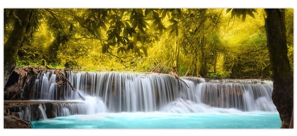 Kép - Vízesés, élénk színekkel (120x50 cm)