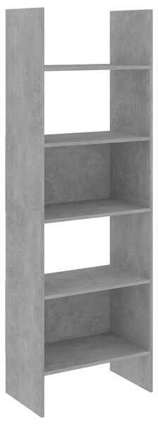 Betonszürke szerelt fa könyvszekrény 60 x 35 x 180 cm