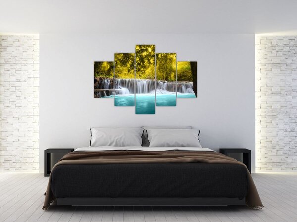 Kép - Vízesés, élénk színekkel (150x105 cm)