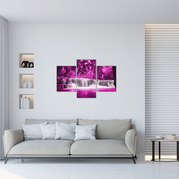 Kép - Vízesés, lila (90x60 cm)