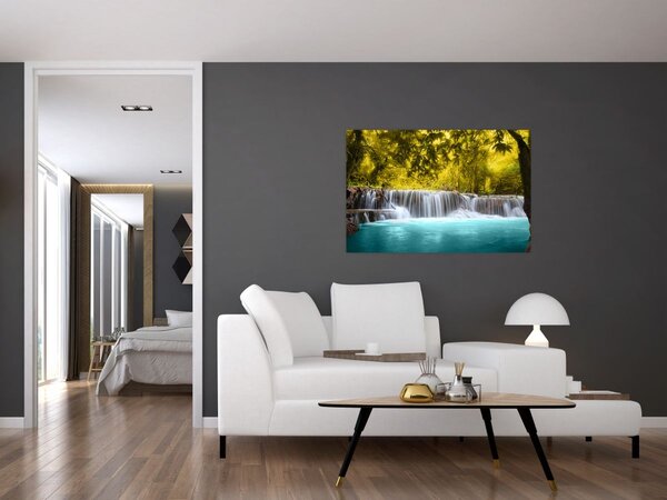 Kép - Vízesés, élénk színekkel (90x60 cm)