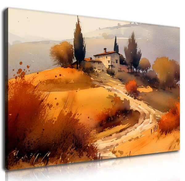70x40 cm - Toszkána lankái vászonkép