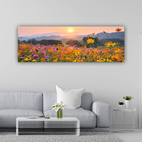 70x40 cm - Színpompás réti virágok vászonkép