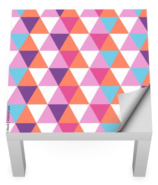 IKEA LACK asztal bútormatrica - rózsaszín és türkiz háromszögek