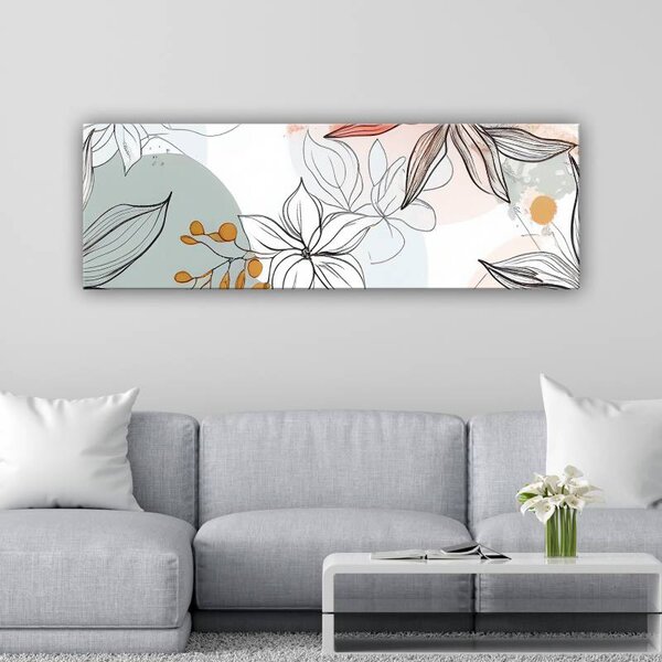 70x40 cm - Absztrakt pasztel virág illusztráció vászonkép