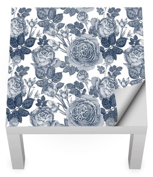 IKEA LACK asztal bútormatrica - kék rózsák