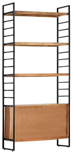 VidaXL Akácfa Könyvespolc - Ipari Stílus - 80x30x180 cm
