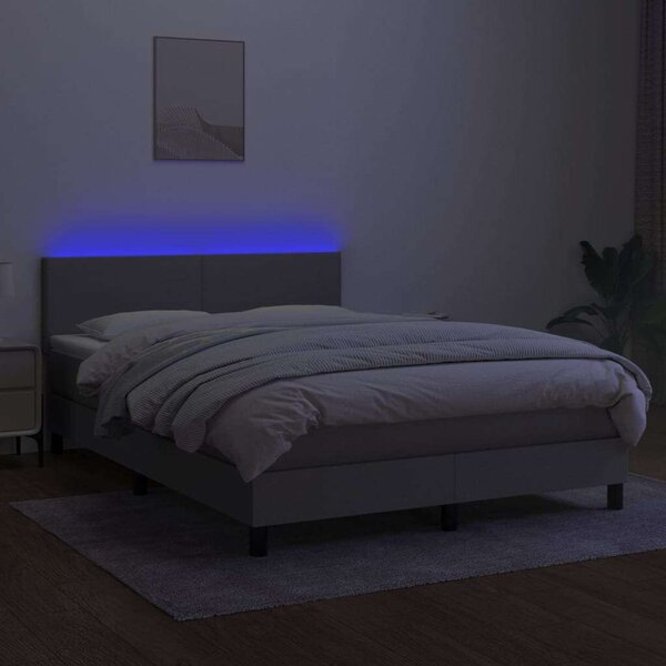 VidaXL LED-es Ágy - Rugós Matraccal - 140x200 cm