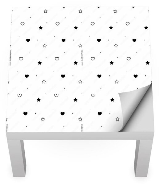 IKEA LACK asztal bútormatrica - szívek a csillagok között