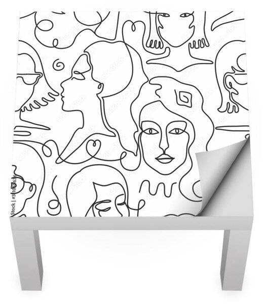 IKEA LACK asztal bútormatrica - női arcok
