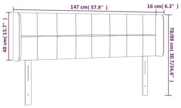 VidaXL Bársony Fejtámla LED - Sötétzöld - 147cm