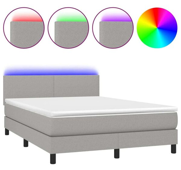 VidaXL LED-es Ágy - Rugós Matraccal - 140x200 cm