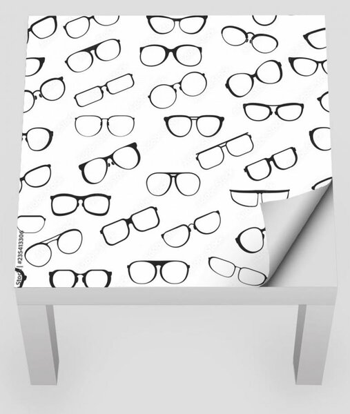 IKEA LACK asztal bútormatrica - fekete fehér szemüvegek