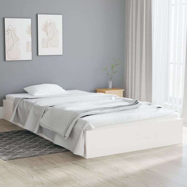 VidaXL fehér tömör fa ágykeret 90 x 200 cm